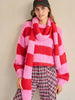 Striped Pink/Red Knit Sweater & Scarf - Jade By Jane