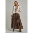 Mini Checkered Tiered Maxi Skirt - BON