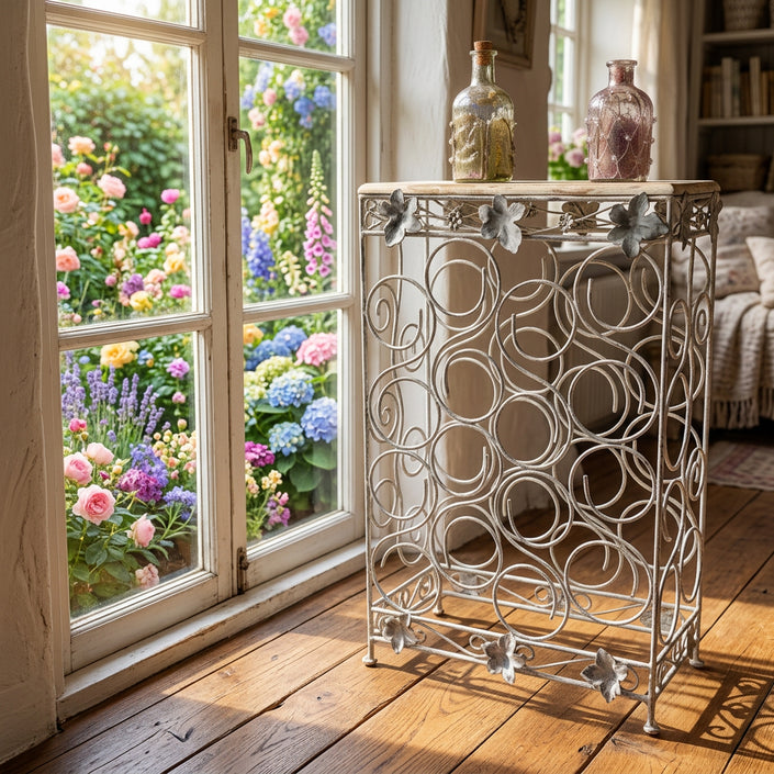 Vintage Floral Wine Rack