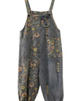 Floral Distressed Overalls