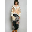 Chevron Peach Knit Lace Ruffle L/S Top - POL