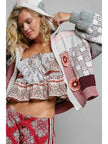 Patchwork Chenille Knit Crochet Cardigan - POL