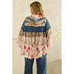 Oli&Hali Tiered Ruffle Hooded Denim Lace Top