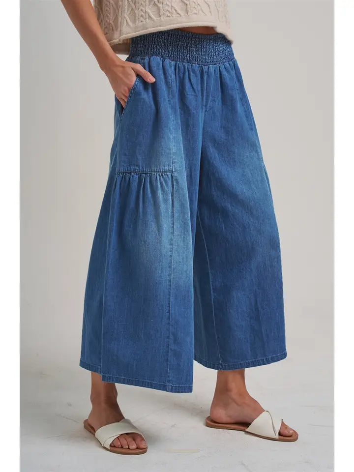 Wide Flared Leg Boho Western Denim - BON