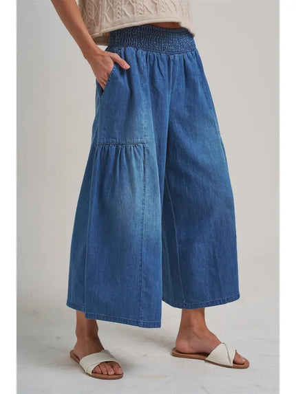 Wide Flared Leg Boho Western Denim - BON