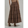 Mini Checkered Tiered Maxi Skirt - BON