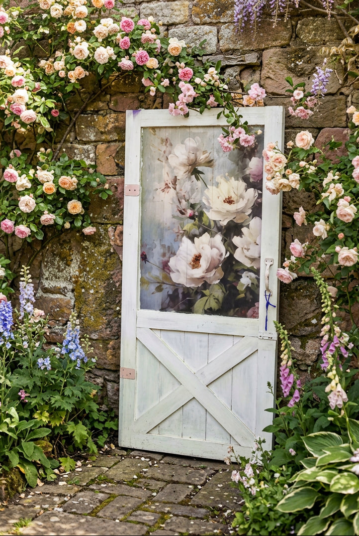 Romantic Floral Farmhouse Door