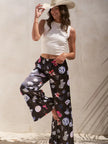 Party Collage Satin Pants - Jade By Jane