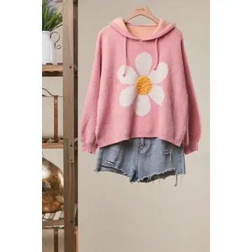 Blooming Daisy Knit Hoodie - Mello