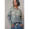 Daisy Embossed 3D Floral Knit Sweater - Urban Daizy