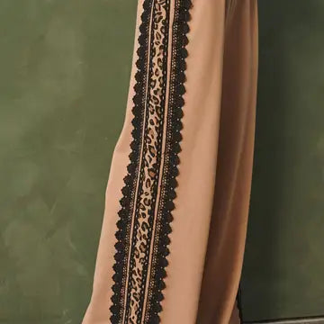 Lace Side Stripe Mocha Sweatpants - Jade By Jane