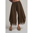 Mocha Flowy Pants w/Lace - BON
