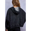 Vintage-Washed French Terry Love Lace Crochet Patch Hoodie - POL