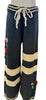 Embroidered Chenille Charcoal Sweater Pants - POL