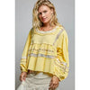 Embroidery Lace Pineapple Square Neck Long Sleeve Top - POL