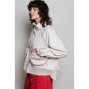 Pink Marble Patch Pockets Jacket - POL