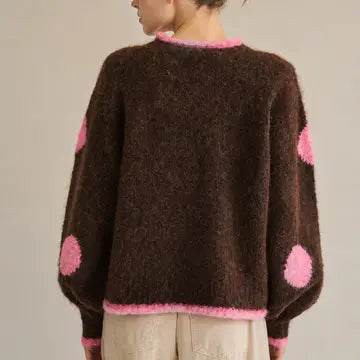 Retro Dot Fuzzy Sweater - Jade By Jane