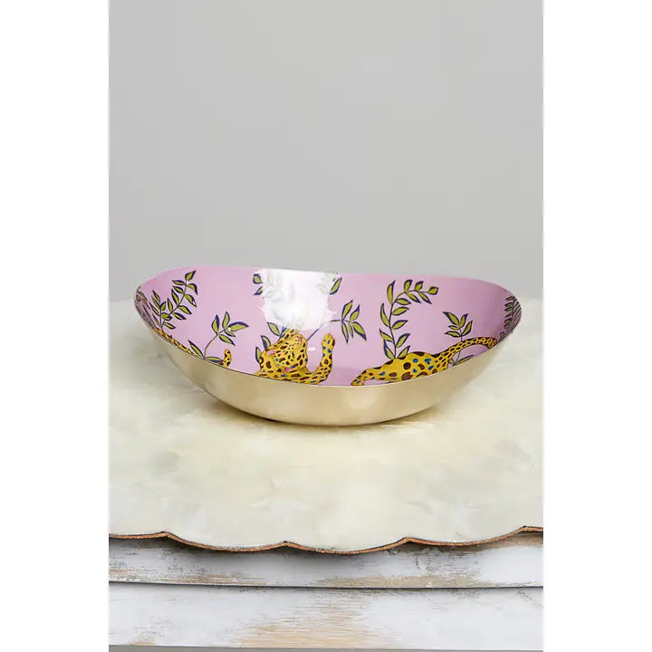 Painterly Floral Leopard Ceramic Bowl - POL
