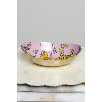 Painterly Floral Leopard Ceramic Bowl - POL