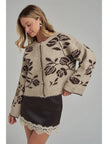 Floral Botanical Mocha Cardigan - BON