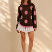 Retro Dot Fuzzy Sweater - Jade By Jane