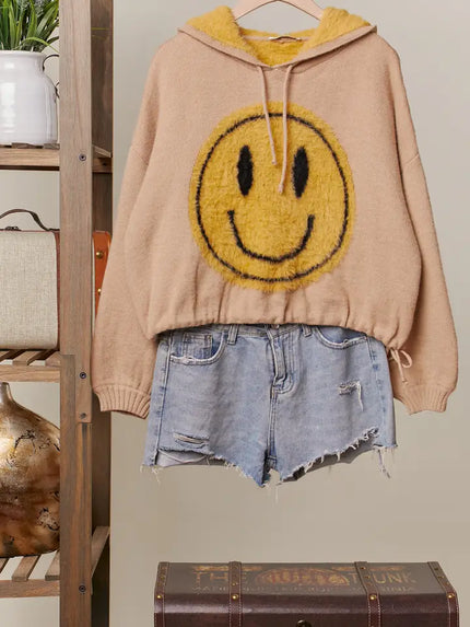 Hoodie Smiley Face Sweater - Mello