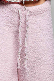 Baby Pink Drawstring Waist Sweater Pants - POL