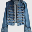 Military-Inspired Button Denim Jacket