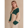 Color Block Loose Fit Emerald Sweater - Mello