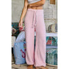 Baby Pink Drawstring Waist Sweater Pants - POL