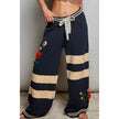 Embroidered Chenille Charcoal Sweater Pants - POL