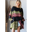 Oli&Hali Black Patchwork Plaid Tunic Top