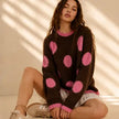 Retro Dot Fuzzy Sweater - Jade By Jane