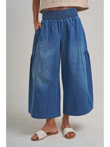 Wide Flared Leg Boho Western Denim - BON