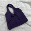 Cute Bow Know Purple Knit Handbag