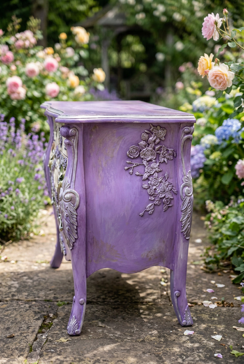Romantic Amethyst Floral Bombe Chest