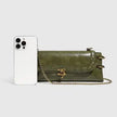Vintage Square Green Shoulder Bag w/Chain Strap