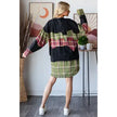 Oli&Hali Black Patchwork Plaid Tunic Top