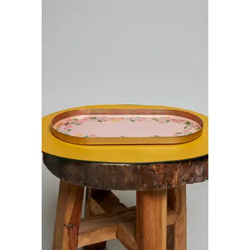 Butterfly Bloom Metallic Rim Serving Tray - POL