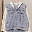 Cable Knit Sleeve Denim Jacket - Mello