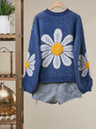Mello Oversized Daisy Knit Sweater