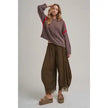 Mocha Flowy Pants w/Lace - BON