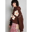 Chocolate Floral Berber Sweater - POL