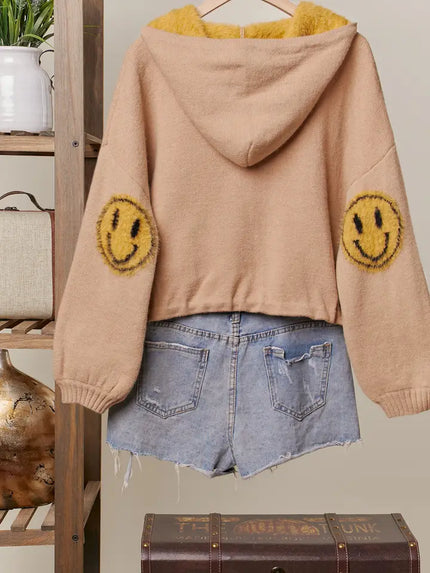 Hoodie Smiley Face Sweater - Mello
