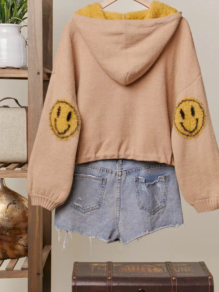 Hoodie Smiley Face Sweater - Mello