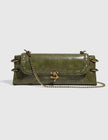 Vintage Square Green Shoulder Bag w/Chain Strap